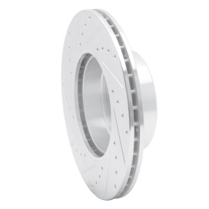BMW 528I Brake Rotor (1) - Front Right - R1 Concepts - Drilled & Slotted - Silver - `96-`03